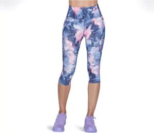 Skechers Performance GO WALK HW Sommerrose Capri Nylon Damen Sportleggings in Blau