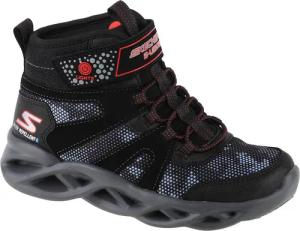 Skechers S Lights Twisted Brights ZERRIX Jungen Stiefel  LED 400145L schwarz rot