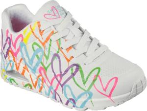 Skechers Sneaker "UNO - HIGHLIGHT LOVE", Freizeitschuh, Halbschuh, Schnürschuh mit Herzchen-Print