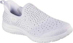 Skechers Virtue Icon Textil Damen Weiß/Silber Standard Sneakers