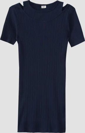 Slim-Fit-Kleid aus Rippware in 2-in-1-Optik