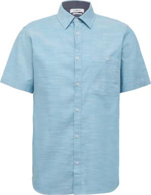 Slim Fit: Kurzarm-Hemd aus Baumwollstretch mit Flammgarnstruktur