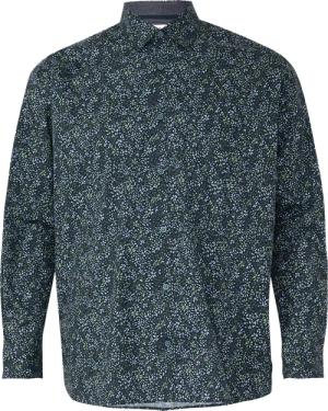 Slim Fit: Langarmhemd mit All-over-Print und Kentkragen