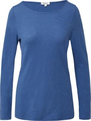 Slim-Fit-Longsleeve aus Baumwollslub mit U-Boot-Ausschnitt