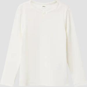 Slim-Fit-Longsleeve aus Rippware mit Schleifendetail