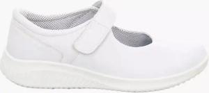 Slipper aus Leder mit Klettverschlussriemen - cremeweiß - Gr. 40 von Goldner Fashion