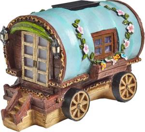 Smart Garden Dekolicht Solar-Gartenlicht Feenhaus 25 cm - Elfenhaus Wohnwagen, Gartendeko Caravan 17x25x15 cm