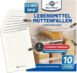 Smart-Planet Schädlingsschutznetz Lebensmittel-Mottenfalle 2,5 Jahres Vorrat, insektizid- und giftfrei (10 St)