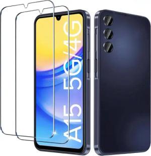 SmartUP Displayschutzglas 2X Schutzglas für Samsung Galaxy A15 5G Panzerfolie Display Full 9H für Für Samsung Galaxy A15 5G, kompletter Displayschutz