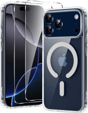 SmartUP Handyhülle + 2X Schutzglas für iPhone 17 Pro Max MagSafe Panzerglas Display Case 6,9 -Zoll, kompletter Rundumschutz