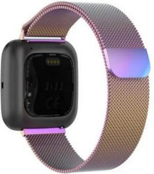 SmartUP Smartwatch-Armband Milanese Armband für Fitbit Versa 2 / Versa - Regenbogen, Atmungaktiv, zeitloses Design, stufenlos verstellbar