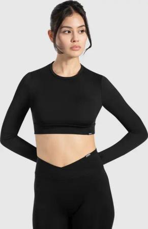 Smilodox Longsleeve Tisha, Cropped Sportshirt, Funktionsshirt elastisches Unterbrustbund Bequemes Langarmshirt, Rundhals, Alltag Fitness Yoga Layering