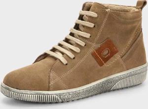 Sneaker aus Wildleder mit Reißverschluss - taupe - Gr. 41 von Goldner Fashion
