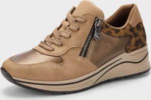 Sneaker mit Animal Print und Metallic-Details - beige / goldfarben / metallic - Gr. 37 von Goldner Fashion