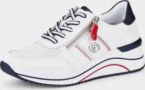 Sneaker mit leicht erhöhtem Keilabsatz - weiß / marine - Gr. 40 von Goldner Fashion