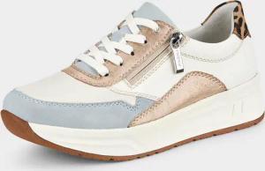 Sneaker mit Leo Print - weiß / beige / blau - Gr. 38 von Goldner Fashion