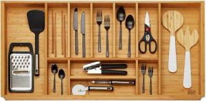 SO-TECH® Besteckeinsatz Bambus Besteckkasten ORGA-BOX 3 für Nobilia-Küche ab 08/2012, für 100er Schublade (473 x 897 mm) mit 11 Fächern