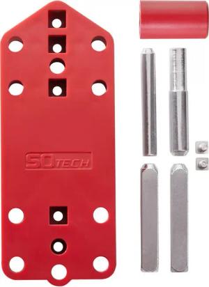 SO-TECH® Bohrlehre für Türdrücker mit Rosettengarnitur (mit 72, 78, 92 mm Entfernung), 1-tlg., für Türen mit Buntbart, Profilzylinder, WC & Wechselschloss geeignet