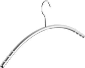 SO-TECH® Kleiderbügel Garderobenbügel Edelstahl SS201 gebürstet & Antirutsch-Ringe, (1-tlg), Haken 360 Grad drehbar, Rundrohr Ø 12 mm x 433 mm