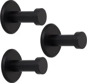 SO-TECH® Kleiderhaken Garderobenhaken TALEA Edelstahl massiv inkl. Montagematerial, (3-St), Ø 10 / 15 mm, Länge 30 mm, Gesamtlänge 33 mm, schwarz elox
