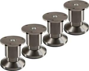SO-TECH® Möbelfuß ALPHA, belastbar bis 250 kg, höhenverstellbar bis 15 mm, (4-St), Höhe 50 mm, Aluminium, Edelstahloptik