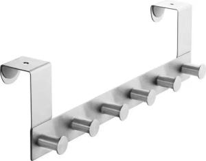 SO-TECH® Türgarderobe Garderobenleiste LINEA 380 x 110 mm, mit 6 Haken Türhaken, (Spar-Set, 3-St), Edelstahl matt gebürstet, für 40 mm Türen ohne Falz