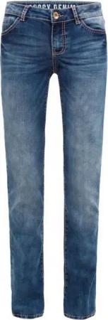 SOCCX Bequeme Jeans Damen Denim RO:MY Regular Fit dark stone used Recyceltes Polyester