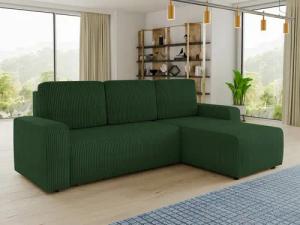 Sofnet Ecksofa Roma L, mit Schlaffunktion und Bettkasten, L-Form Couch, Cord Stoff, Schlafsofa mit Wellenfeder