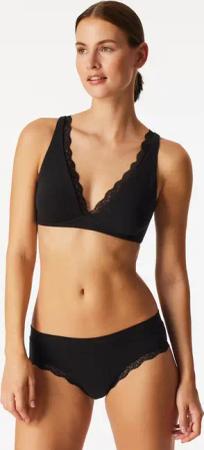 Soft-BH gemoldet ohne Bügel Spitze schwarz - Unique Cotton 80A