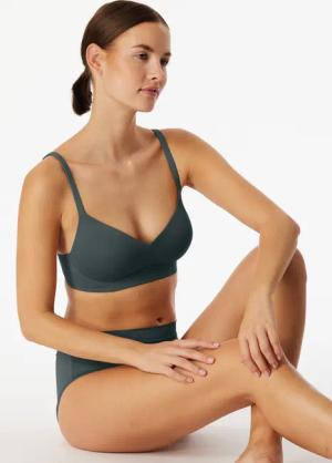 Soft-BH mit Schale und gleitenden Cups dunkelgrün - Unique Micro 75D