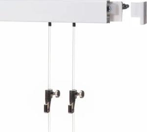 SOFT-RAIL Bilderschienenset Galerieschiene 1,5 Meter (1 x 1,5 m) BUDGET, Wandmontage, inkl. Montagematerial, Seile und Haken