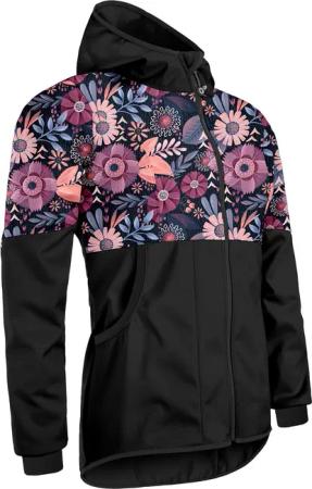 Softshell-Jacke mit Fleece für Damen Street, Schwarz, Magische Blumen