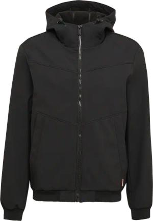 Softshelljacke mit Kapuze und Rippbündchen