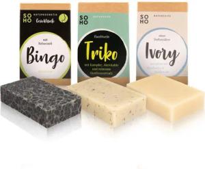 SOHO Naturkosmetik Seifen-Set 3 ALLERGENFREIE Seifen für die empfindliche Gesichtshaut, allergenfrei