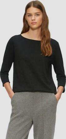 s.Oliver 3/4-Arm-Shirt T-Shirt Shirt mit Flammgarnstruktur und 3/4-Ärmeln