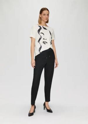 s.Oliver 7/8-Hose Hose Jogpants mit Satin-Bund aus Viskose-Mix