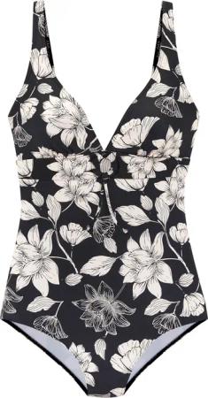 S.OLIVER Badeanzug Damen schwarz-cream Gr.40 Cup D