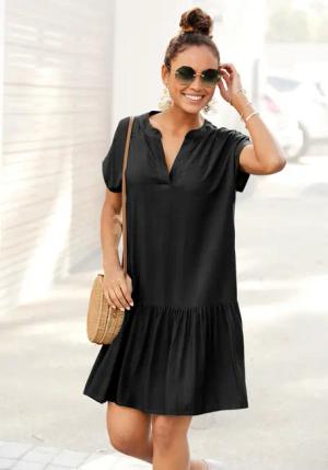 s.Oliver Blusenkleid mit Volant am Rock, Tunikakleid, Sommerkleid