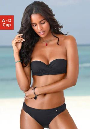 S.OLIVER Bügel-Bandeau-Bikini Damen schwarz Gr.38 Cup C