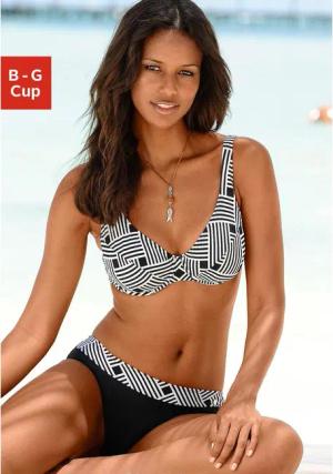 S.OLIVER Bügel-Bikini Damen schwarz-creme Gr.42 Cup G