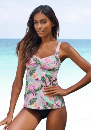 S.OLIVER Bügel-Tankini-Top Damen rose-bedruckt Gr.44 Cup B