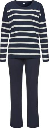S.OLIVER Damen Pyjama dunkelblau-weiß-gestreift Gr.48/50