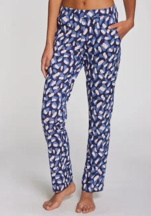 S.OLIVER Damen Pyjamahose blau-gemustert Gr.48/50