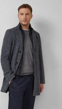 s.Oliver Funktionsmantel Outdoor-Mantel Softer Mantel in Woll-Optik mit herausnehmbarem Innenfutter