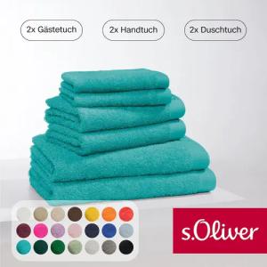 s.Oliver Handtuch Set "s.Oliver, Premium Qualität, 600 gr/m²" Set 6 Stk. Walkfrottier 2 Gästetücher 30x50, 2 Handtücher 50x100, 2 Duschtücher 70x140