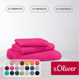 s.Oliver Handtuch Set s.Oliver, Premium Qualität, 600 gr/m², Walkfrottier (Set, 3-St), 1 Gästetuch 30x50 cm, 1 Handtuch 50x100 cm, 1 Duschtuch 70x140 cm