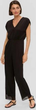 s.Oliver Jumpsuit Overall Plissierter Jumpsuit aus Mesh