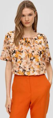 s.Oliver Kurzarmbluse Bluse Semitransparente Chiffon-Bluse