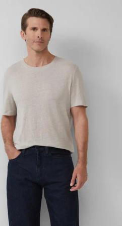 s.Oliver Kurzarmshirt T-Shirt Hochwertiges Flammgarn-Shirt aus Leinen