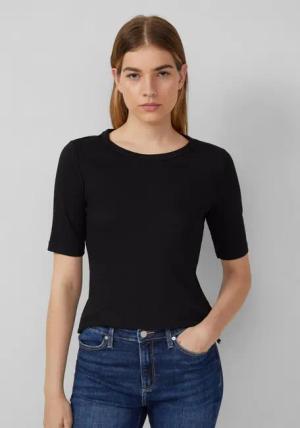 s.Oliver Kurzarmshirt T-Shirt Ripp-Shirt im Slim Fit